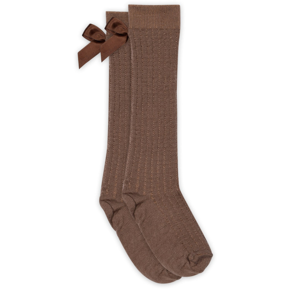 Mp Danmark Brown Sienna Vita Knee Strumpor Rosett