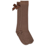 Mp Danmark Brown Sienna Vita Knee Strumpor Rosett
