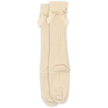 Mp Danmark Ecru Vita Knee Strumpor Rosett