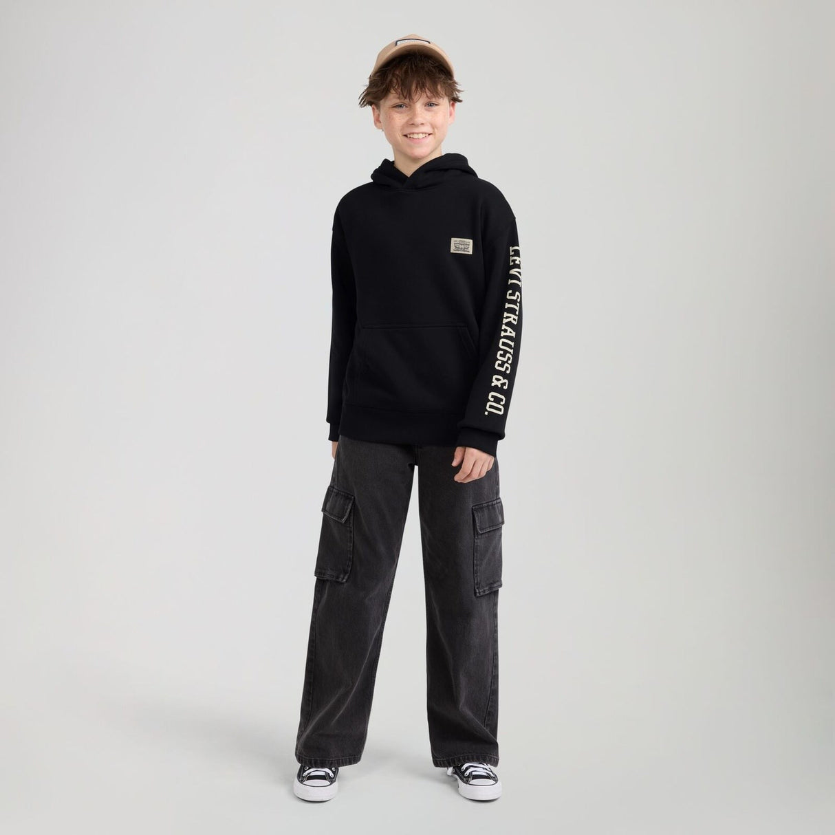 Levi's Jet Black Sleeve Hit Hoodies