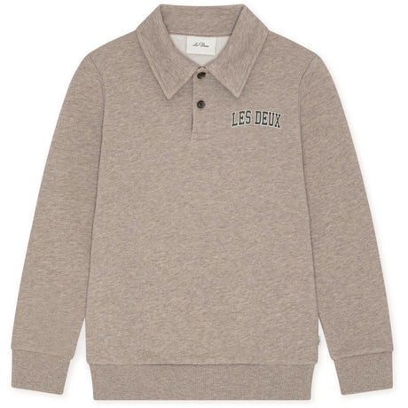 Les Deux Kids Dark Sand Melange College Rugby Pikétröja Sweatshirt Kids