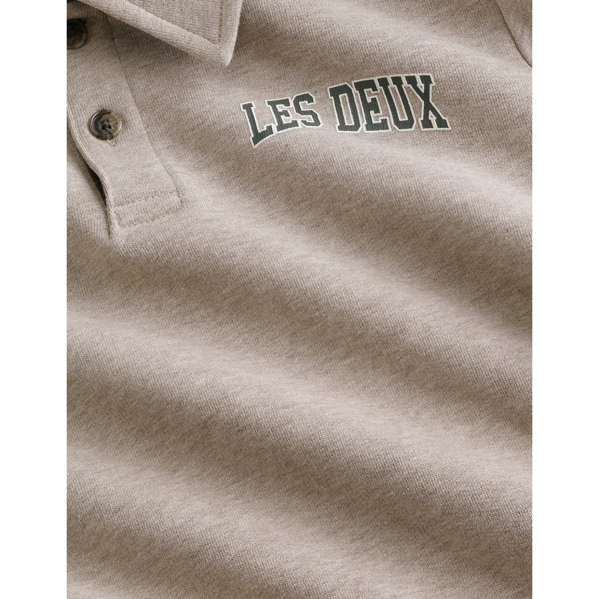 Les Deux Kids Dark Sand Melange College Rugby Pikétröja Sweatshirt Kids