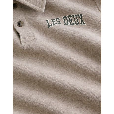 Les Deux Kids Dark Sand Melange College Rugby Pikétröja Sweatshirt Kids