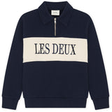 Les Deux Kids Dark Navy Dragkedja Rugby Sweatshirt Kids