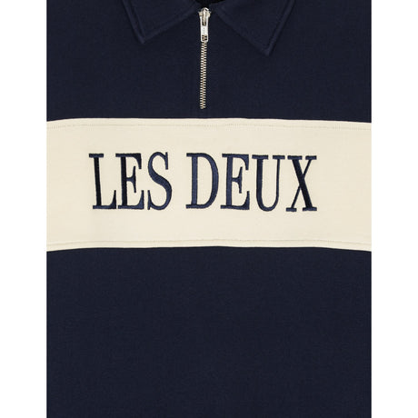 Les Deux Kids Dark Navy Dragkedja Rugby Sweatshirt Kids