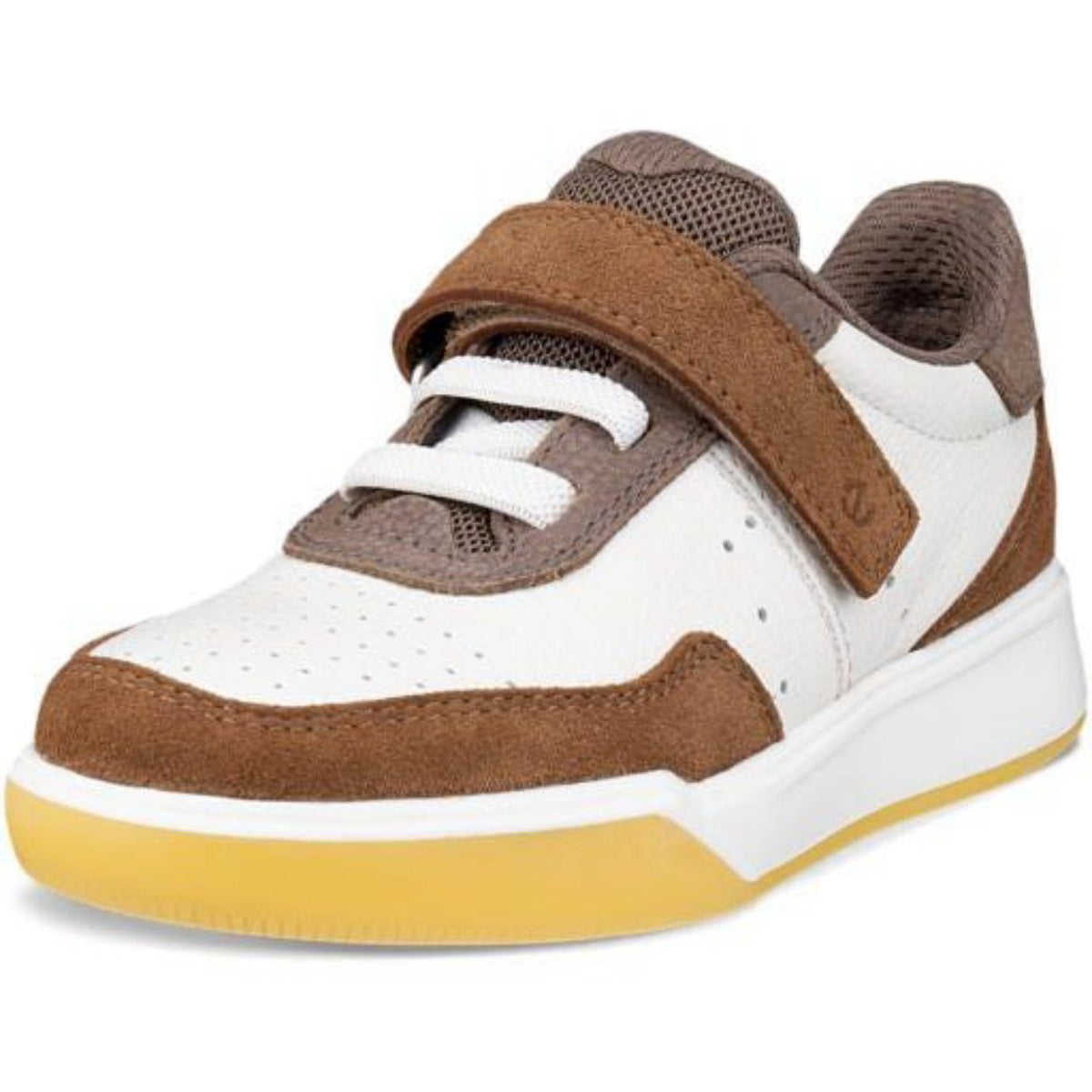 Ecco Camel/White/Marron Street Court K Läder
