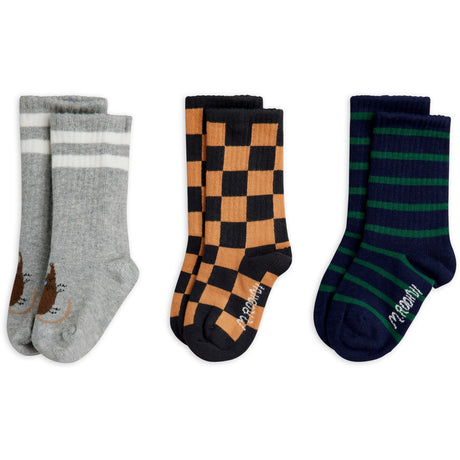 Mini Rodini Multi Chess Check 3-Pack Strumpor