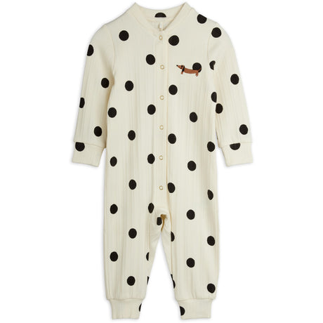 Mini Rodini Off-White Dots AOP Dog Byxdress