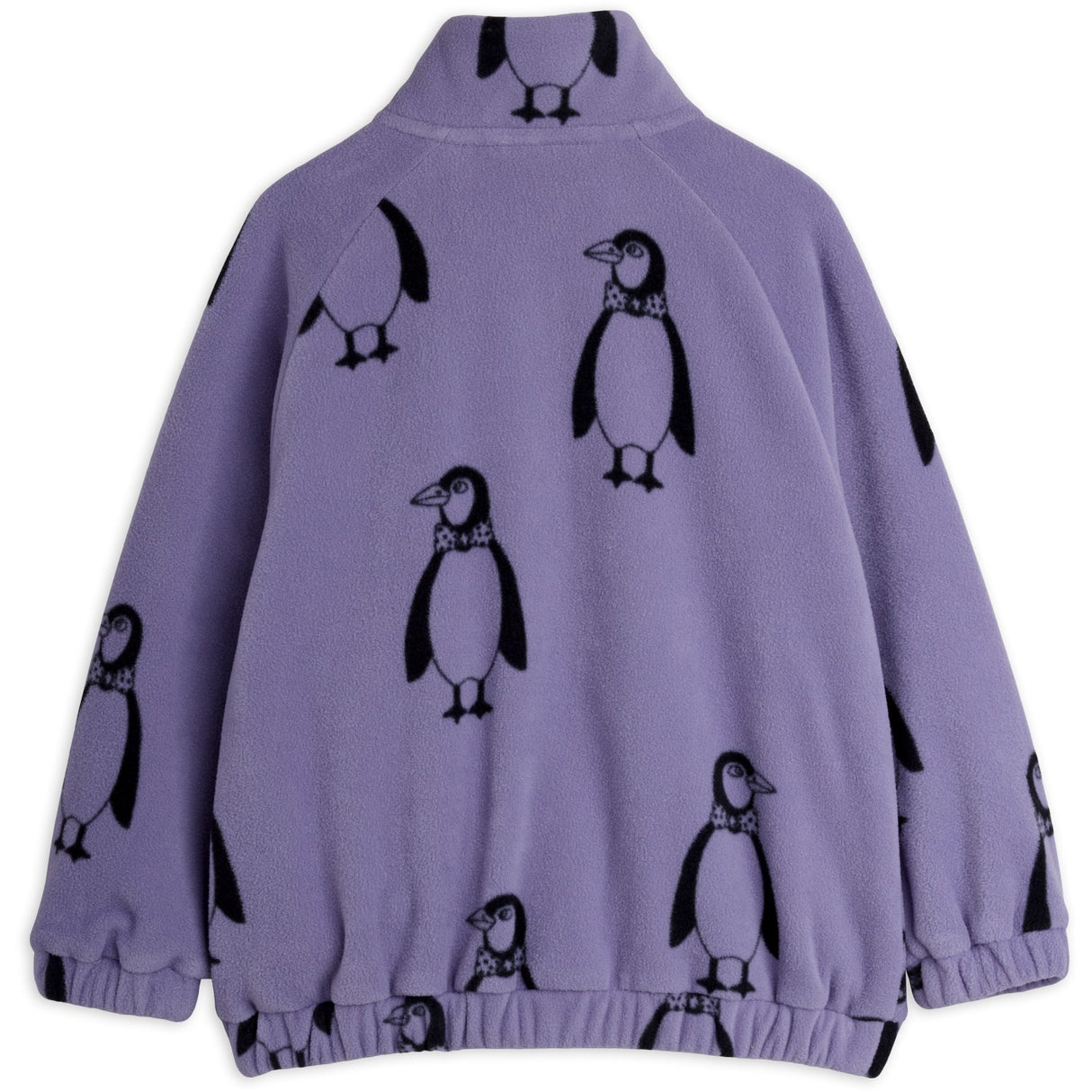 Mini Rodini Purple Penguin AOP Fleece Jacka