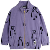 Mini Rodini Purple Penguin AOP Fleece Jacka