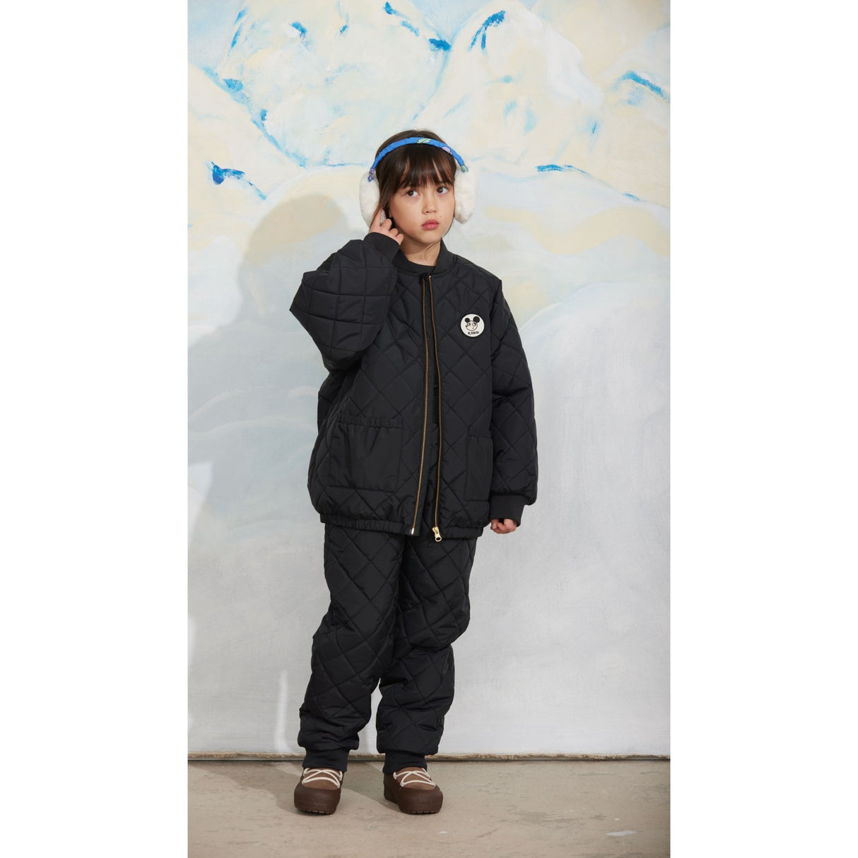 Mini Rodini Black Ritzratz Patch Quiltad Puffer