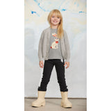 Mini Rodini Grey Melange Ritzratz Patch Stickad Cardigan