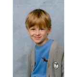 Mini Rodini Grey Melange Ritzratz Patch Stickad Cardigan
