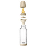 Bibs Vanilla GLOW Glass Baby Flaska Round Latex 1-Pack 240 Ml Medium Flow