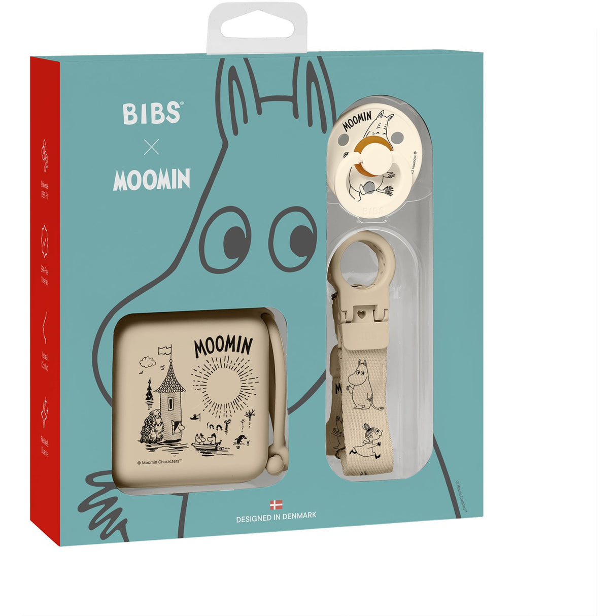 Bibs Vanilla Moomin Present Sett Soothe & Go Latex Size 2