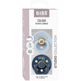 Bibs Baby Blue / Steel Blue Napp Colour Holiday Train 2-Pack Latex