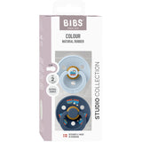 Bibs Baby Blue / Steel Blue Napp Colour Holiday Train 2-Pack Latex