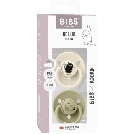 Bibs Ivory / Khaki X Moomins Napp De Lux Stinky 2-Pack Silikon