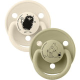Bibs Ivory / Khaki X Moomins Napp De Lux Stinky 2-Pack Silikon