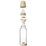 Bibs Vanilla GLOW Glass Baby Flaska Round Silikon 1-Pack 240 Ml Medium Flow