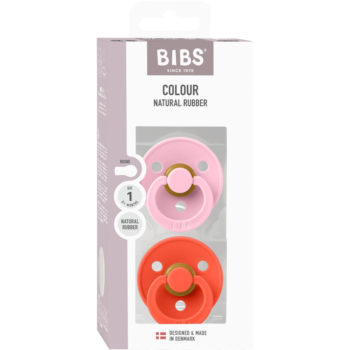 Bibs Baby Pink / Tango Napp Colour 2-Pack Latex