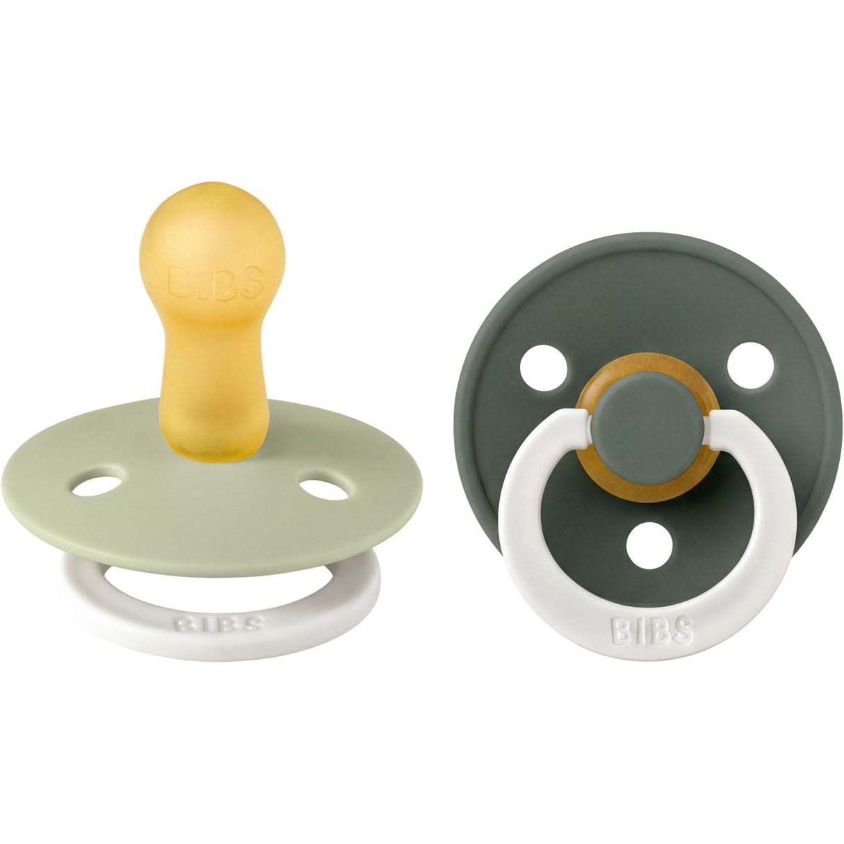 Bibs Sage GLOW / Pine GLOW Napp Colour 2-Pack Latex