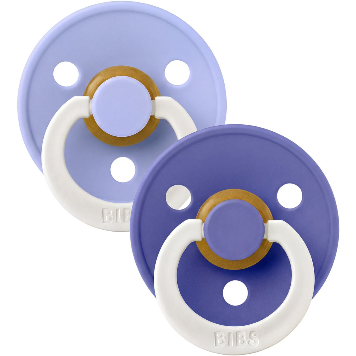 Bibs Hush GLOW / Grape GLOW Napp Colour 2-Pack Latex