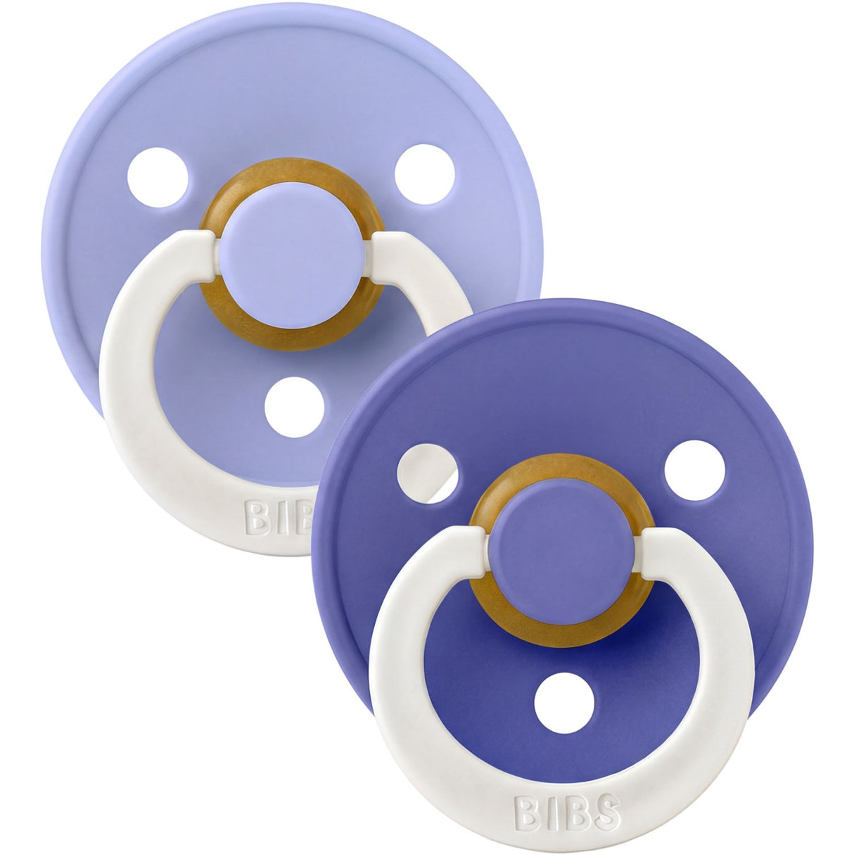 Bibs Hush GLOW / Grape GLOW Napp Colour 2-Pack Latex