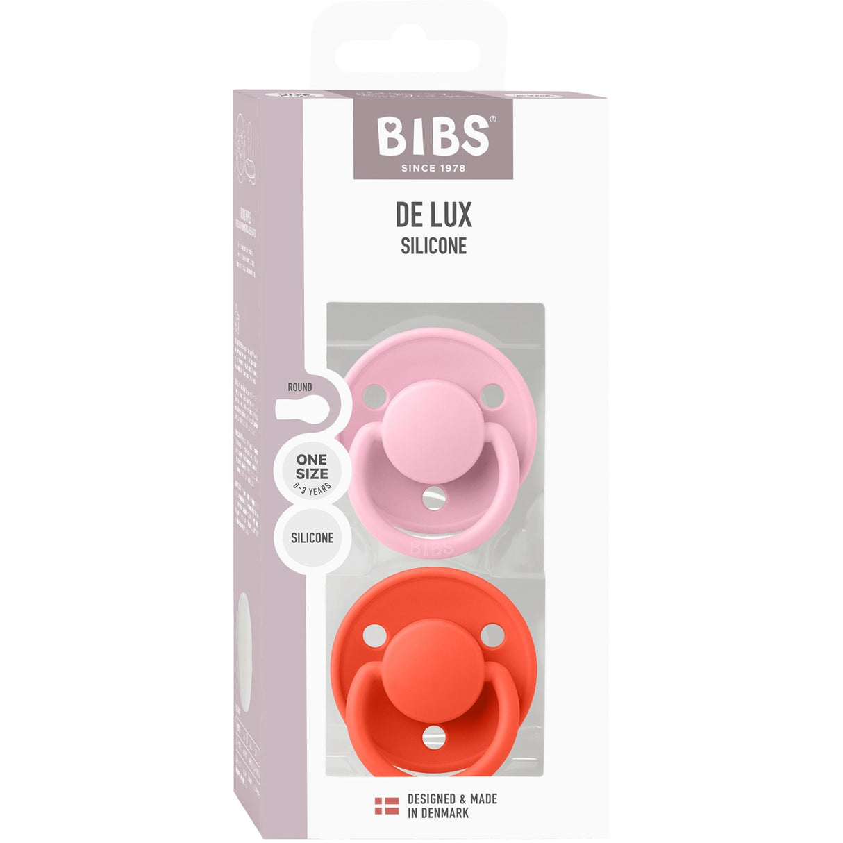 Bibs Baby Pink / Tango Napp De Lux 2-Pack Silikon