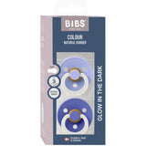 Bibs Hush GLOW / Grape GLOW Napp Colour 2-Pack Latex