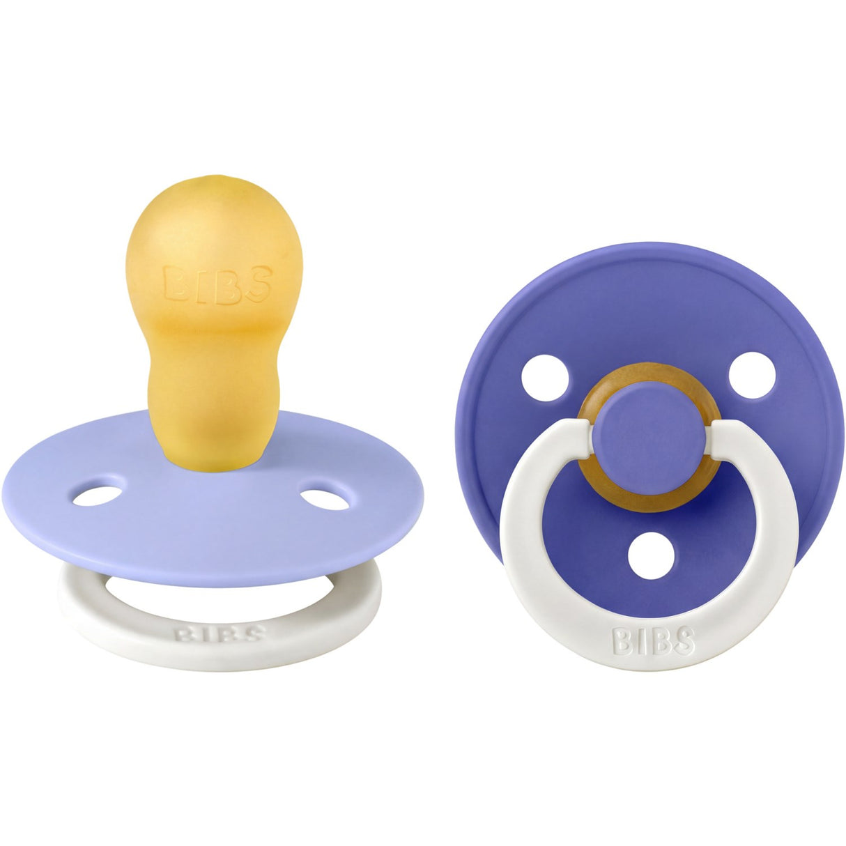 Bibs Hush GLOW / Grape GLOW Napp Colour 2-Pack Latex