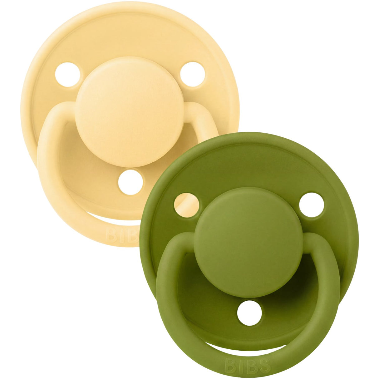 Bibs Pale Butter / Wasabi Napp De Lux 2-Pack Silikon