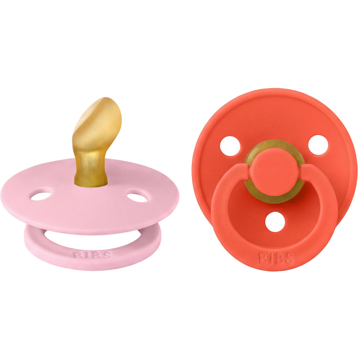 Bibs Baby Pink / Tango Napp Colour 2-Pack Anatomical Latex