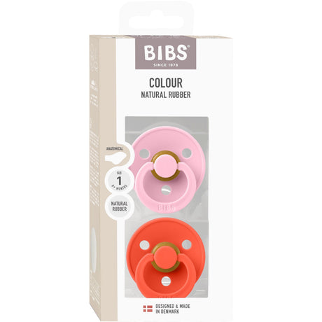 Bibs Baby Pink / Tango Napp Colour 2-Pack Anatomical Latex