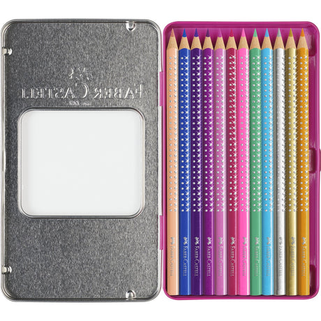 Faber Castell Sparkle Pencil Tin 12 Colour Pencils