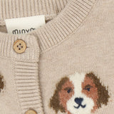 Minymo Beige Melange Cardigan Stickad