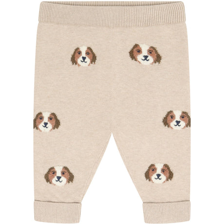 Minymo Beige Melange Byxor Stickad