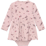 Minymo Fawn Body Klänning Ls Aop Rib