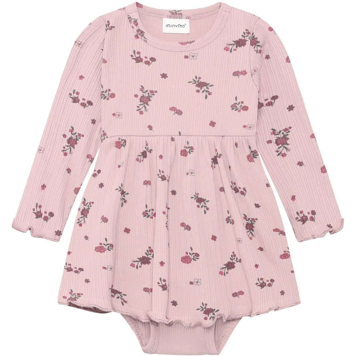 Minymo Fawn Body Klänning Ls Aop Rib