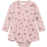 Minymo Fawn Body Klänning Ls Aop Rib