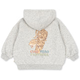Konges Sløjd Grey Melange Lou Sweat Zip Huva Gots
