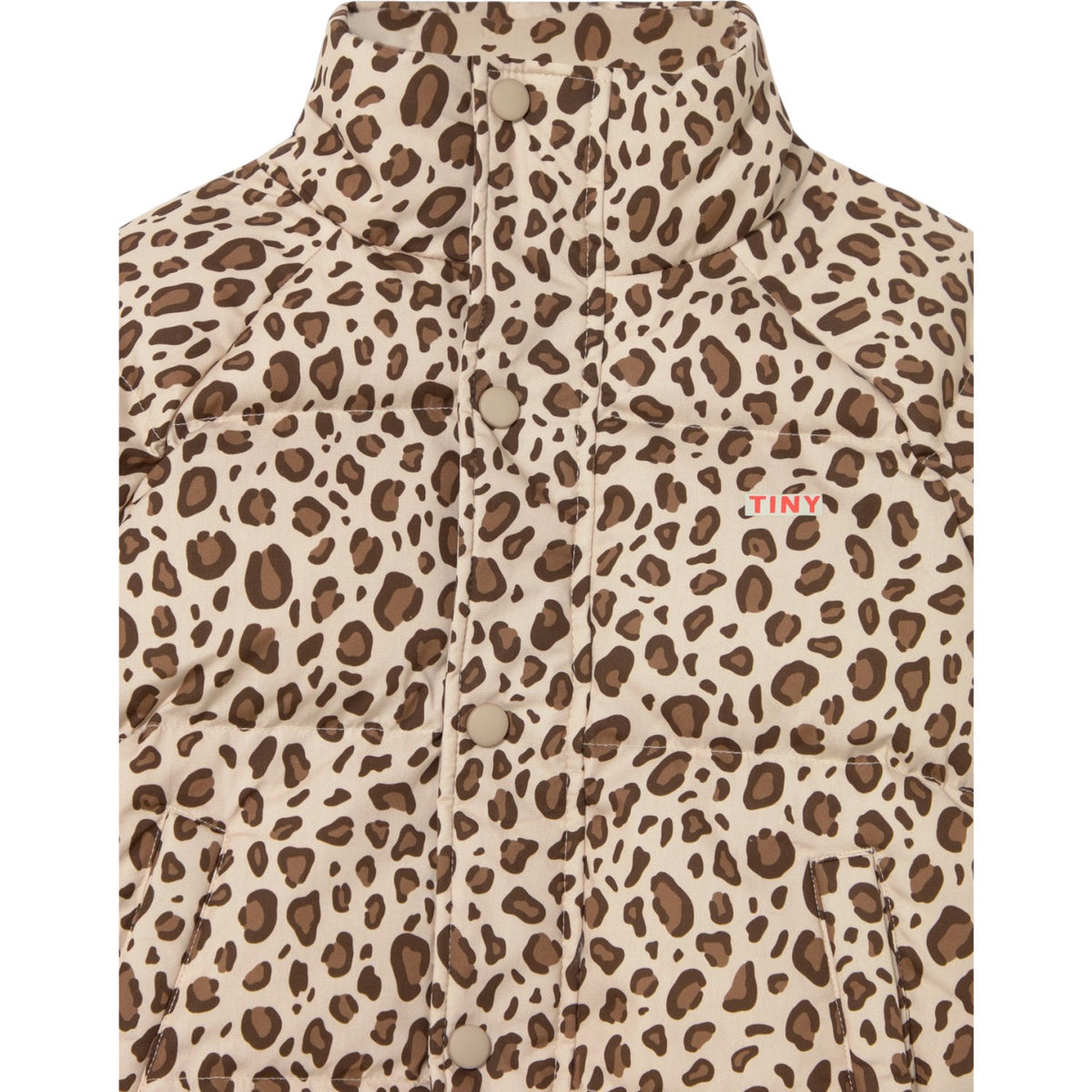 TinyCottons Dark Vanilla Animal Print Kort Quiltad Jacka