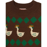 TinyCottons Cacao Green Geese Sweater