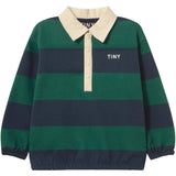 TinyCottons Dark Green Navy Stripes Pikétröja Sweatshirt