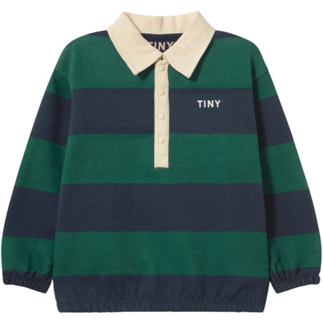 TinyCottons Dark Green Navy Stripes Pikétröja Sweatshirt