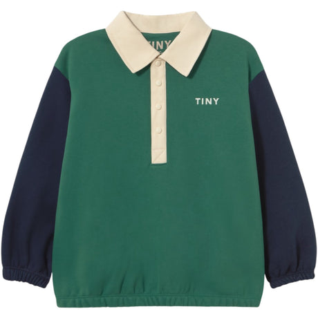 TinyCottons Dark Green Färg Block Pikétröja Sleeve Tee