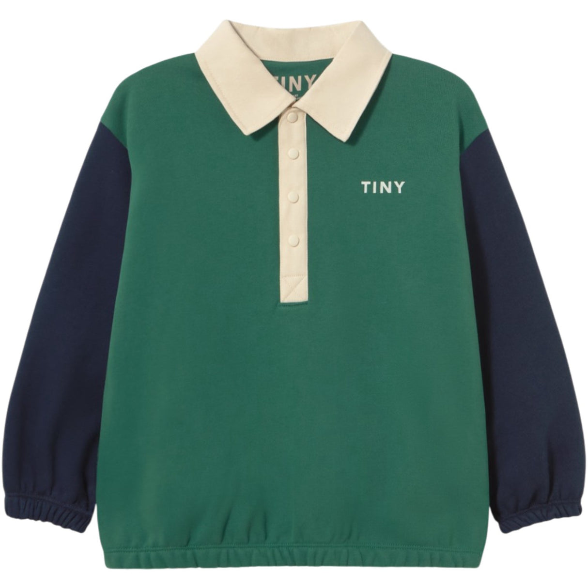 TinyCottons Dark Green Färg Block Pikétröja Sleeve Tee