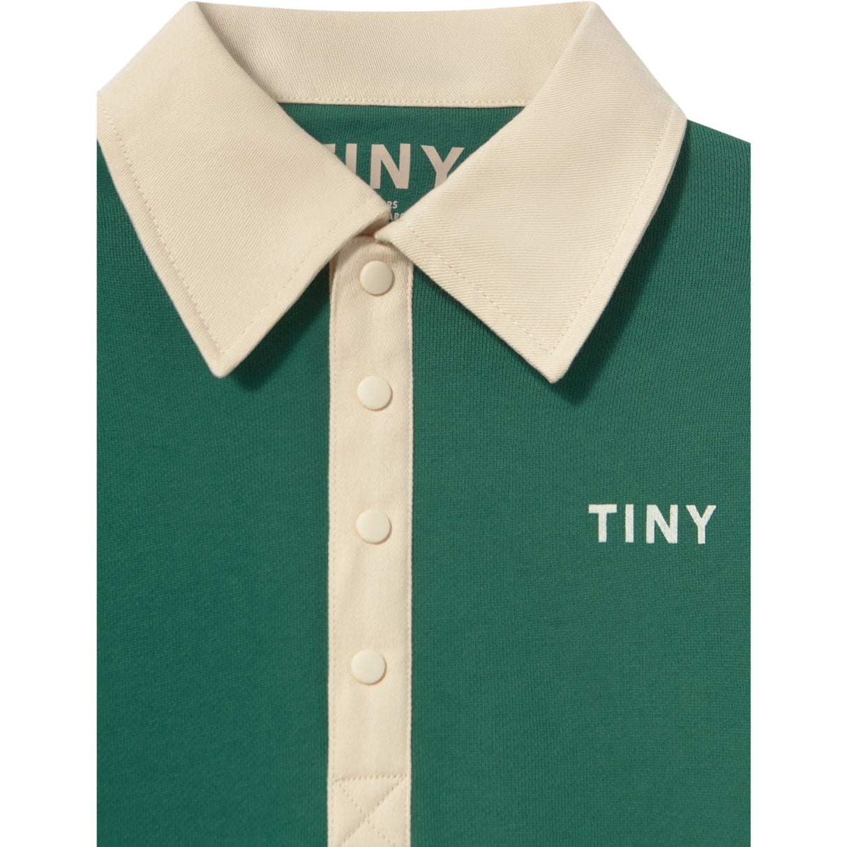 TinyCottons Dark Green Färg Block Pikétröja Sleeve Tee