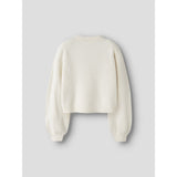 Name It Antique White Black Bow Nkfrina Ls Stickad Card Noos