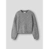 Name It Grey Melange Nkfholly Ls Boxy Kort Stickad Noos
